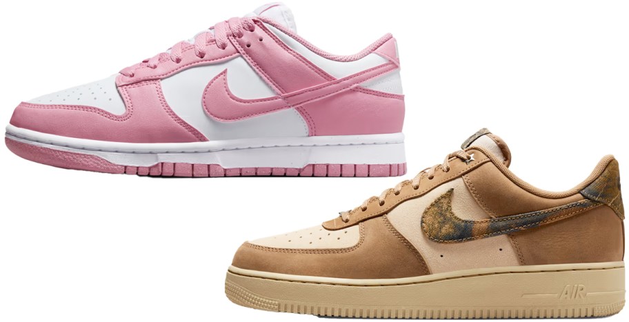 pink and brown nike sneakers