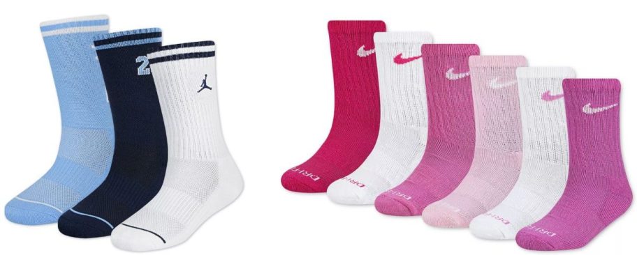 Stock image of nike socks in different colors