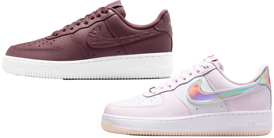 maroon and light pink nike sneakers