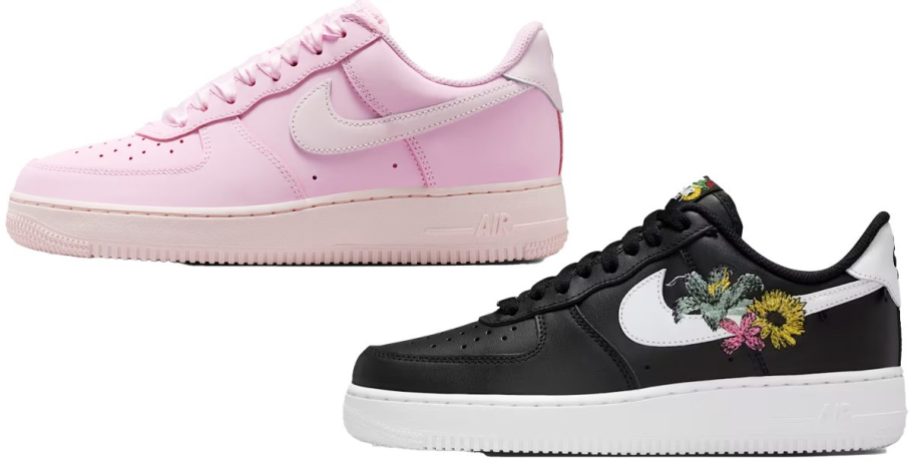 pink and black nike sneakers