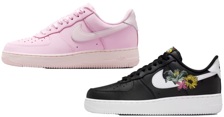 pink and black nike sneakers