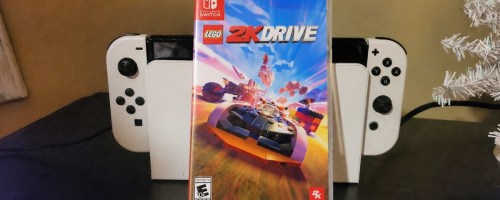 Nintendo switch 2K Drive game in front of Nintendo switch console