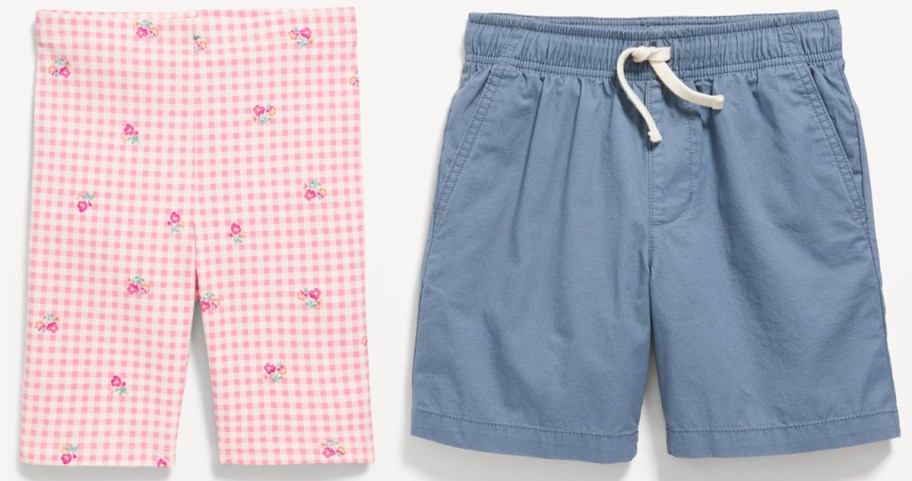 pink and blue pairs of shorts