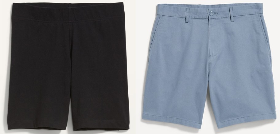 black and blue shorts