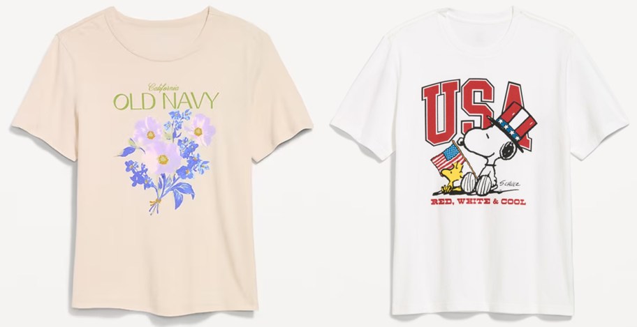 two old navy graphic tees
