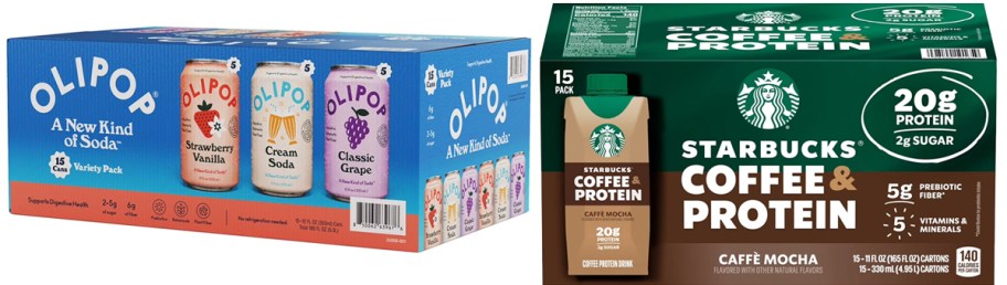 olipop soda and starbucks protein coffee