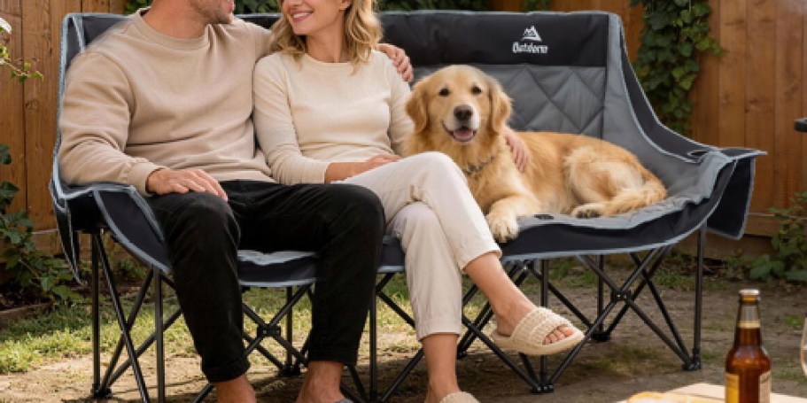 Price Drop: 3-Person Camping Chair w/ Cupholders & Storage Pockets on Amazon