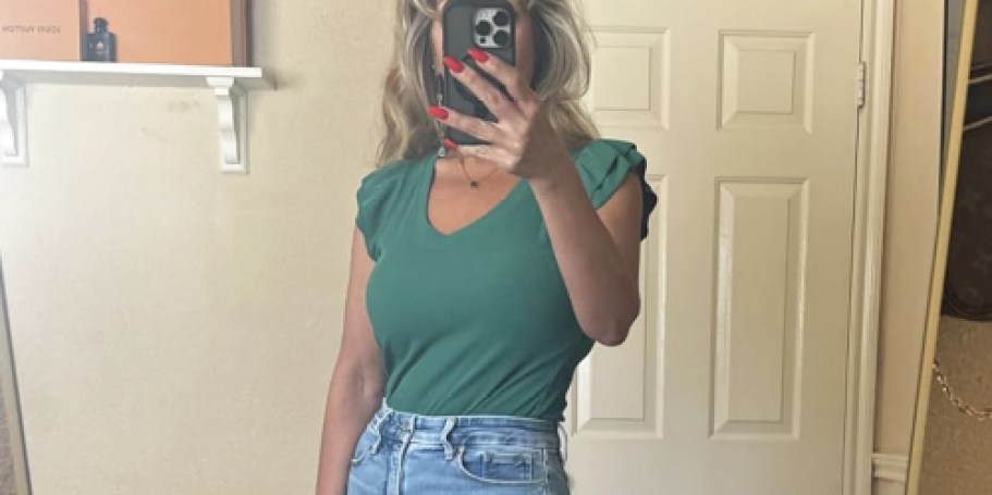 Women’s Ruffle Sleeve Top Only $7.49 on Amazon (Reg. $20)