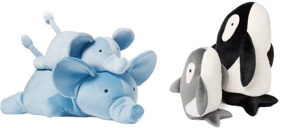 Stock images of Pillowfort Weight Dragon Plush Animal & baby Elephant and Orca Whales