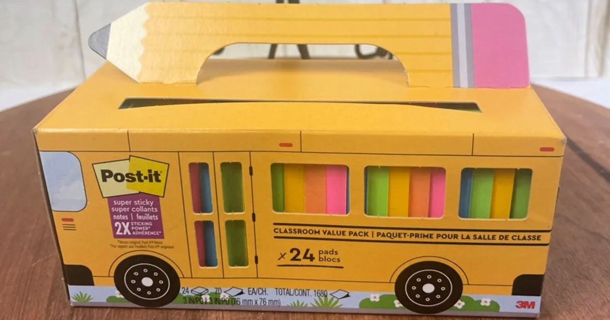 Post-It Notes 24-Pack School Bus Carry Case Just $14.93 Shipped on Amazon
