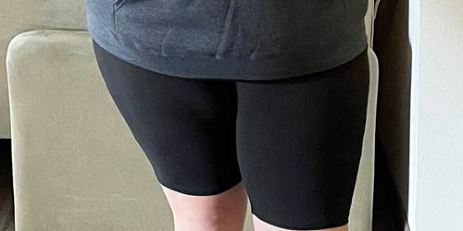 Women’s Plus Size Bike Shorts 3-Pack Just $12.59 on Amazon (Reg. $26)