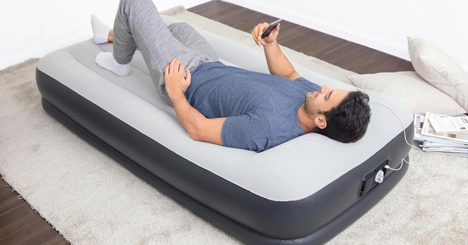 Twin Inflatable Air Mattress w/ Built-In Pump & USB Charger Just $14.99 Shipped (Reg. $50)