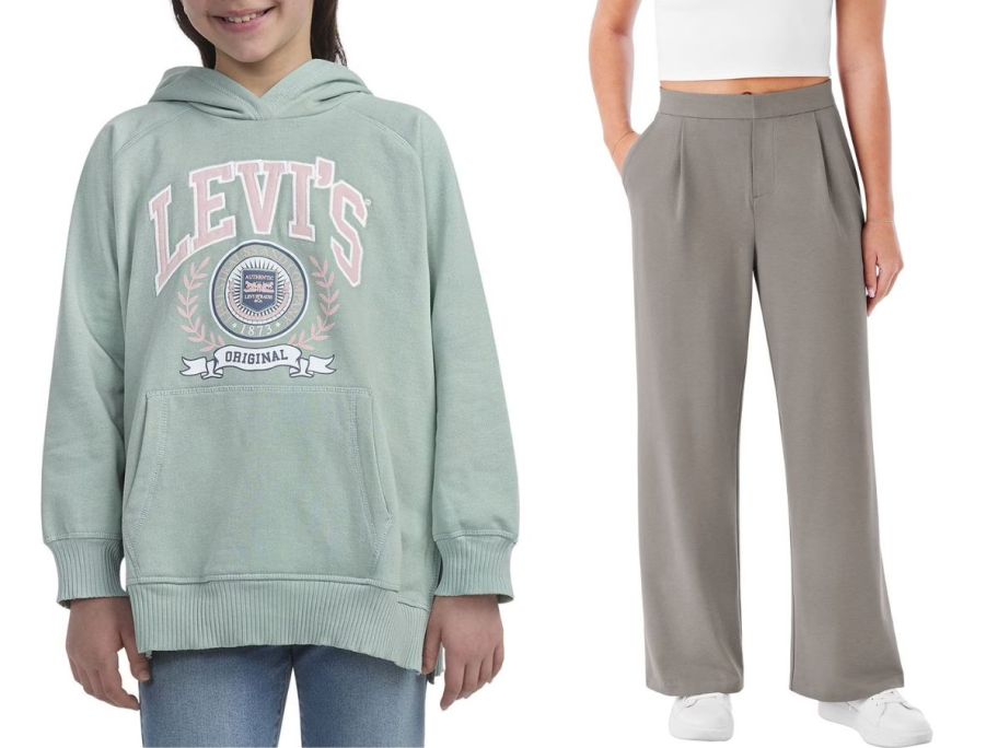 Girl and woman wearing sam's club clothing