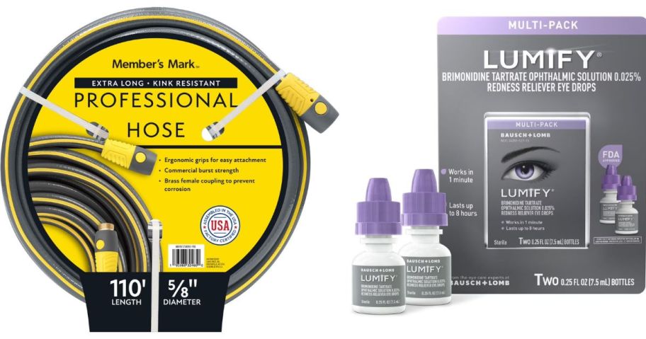Sam's Club Hose and Lumify Eye Drops