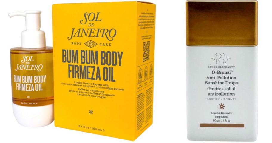 Sol De Janeiro Bum Bum Body Firmeza Oil 3.4oz and Drunk Elephant Bronzi Anti-Pollution Sunshine Drops 1oz