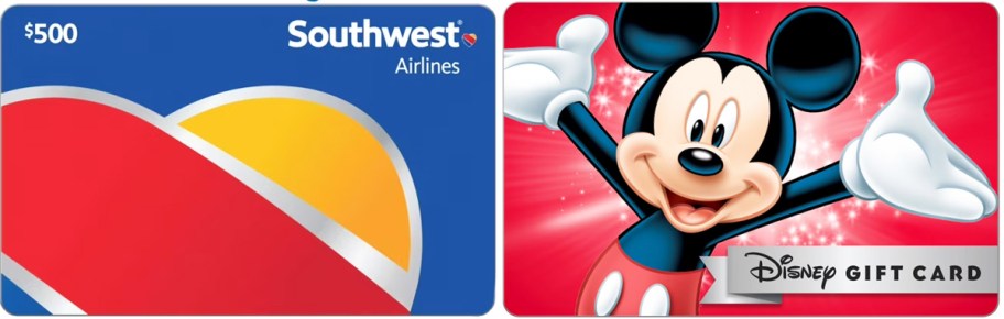 southwest & disney gift cards