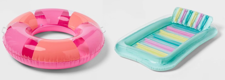 Sun Squad 36 Pool Tube with Handles and Sun Squad Inflatable Suntanning Float