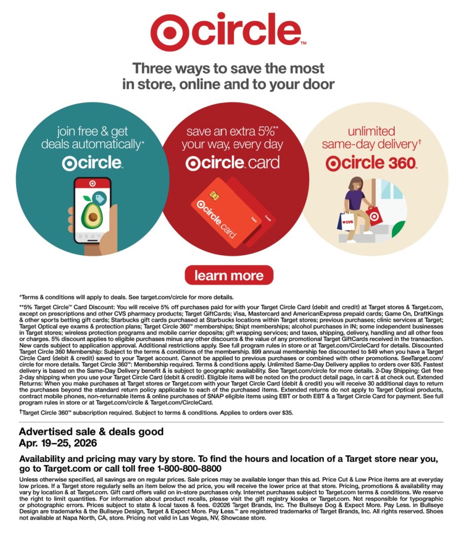 page from Target ad