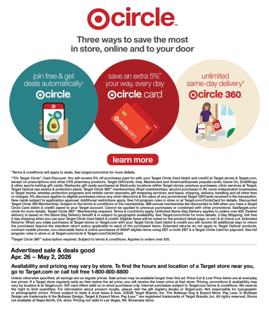 page from Target ad