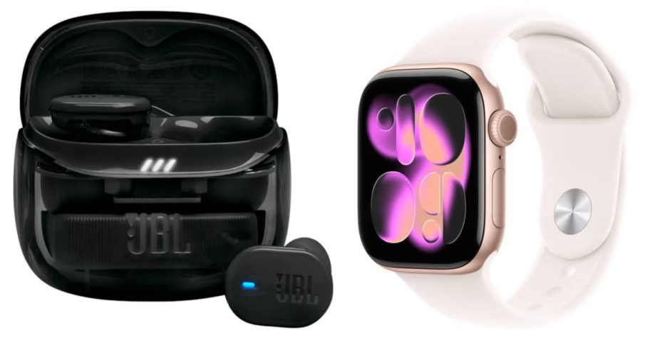 ear buds and smart watch