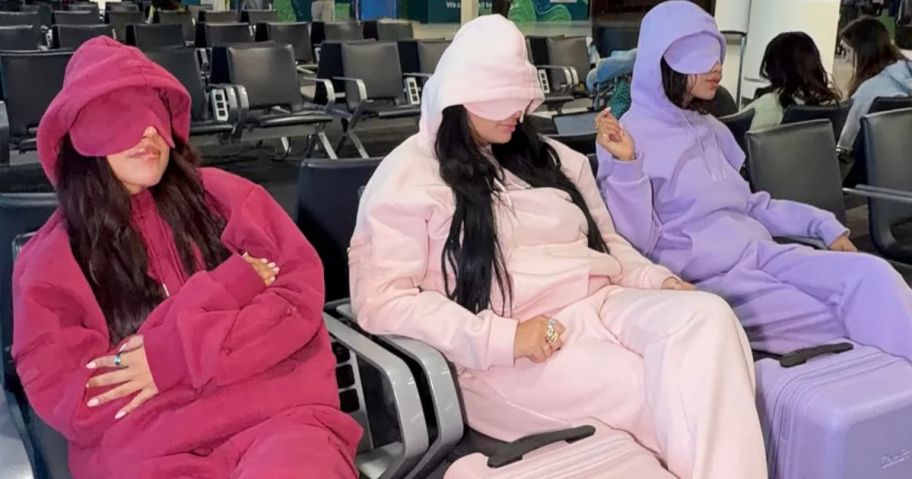 3 women wearing Tarte Comfrt Hoodies and Sweatpants