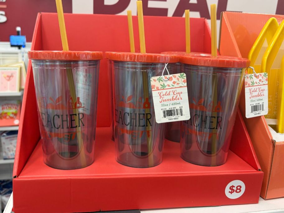 Teacher Tumblers w/ Straws in store