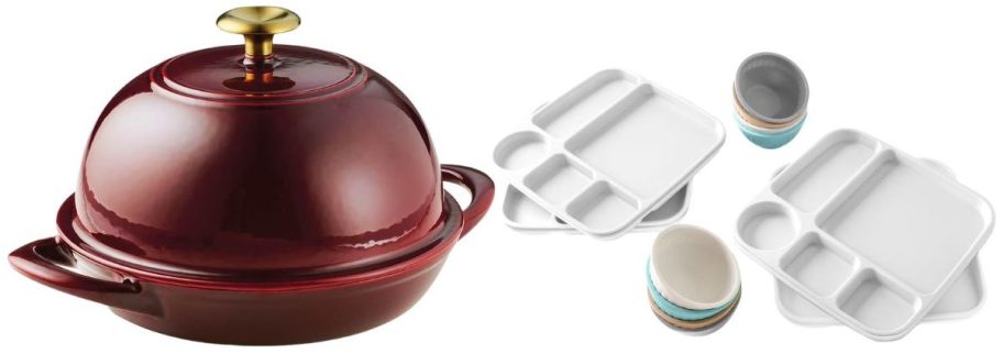 Tramontina 9.5 Enamel Cast Iron Bread Oven and Nordic Ware 16-Piece Microwave Safe Summer Picnic & Party Set