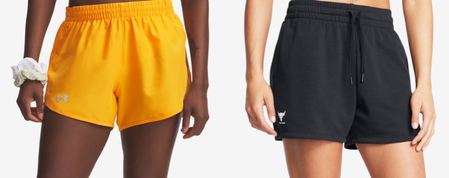 women in yellow and black shorts