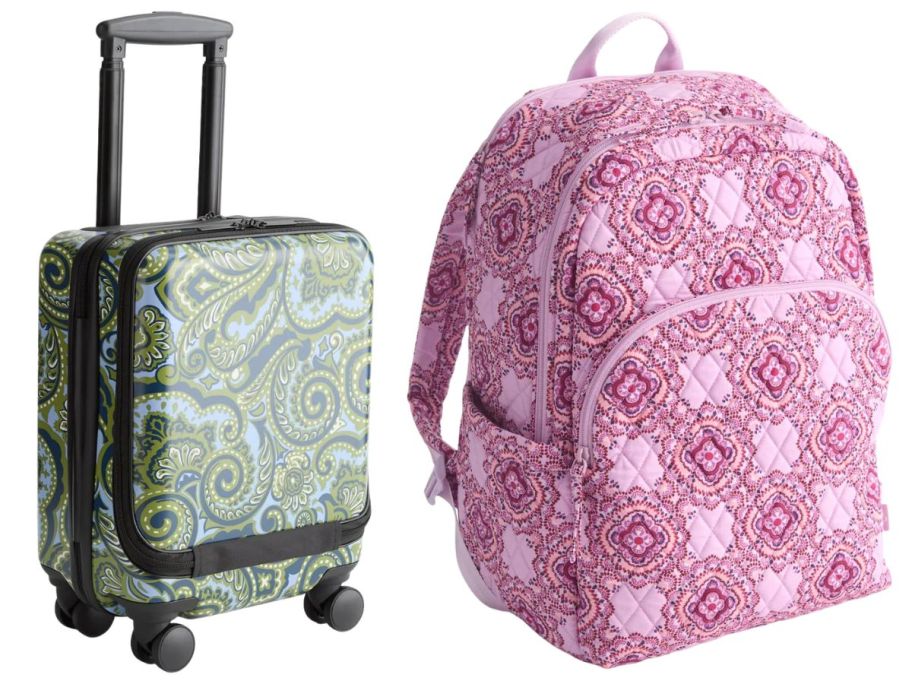 Vera Bradley Outlet Mini Hardside Spinner and Essential Large Backpack