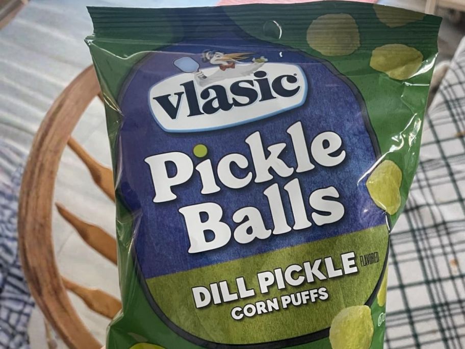 Vlasic Pickle Balls bag in hand