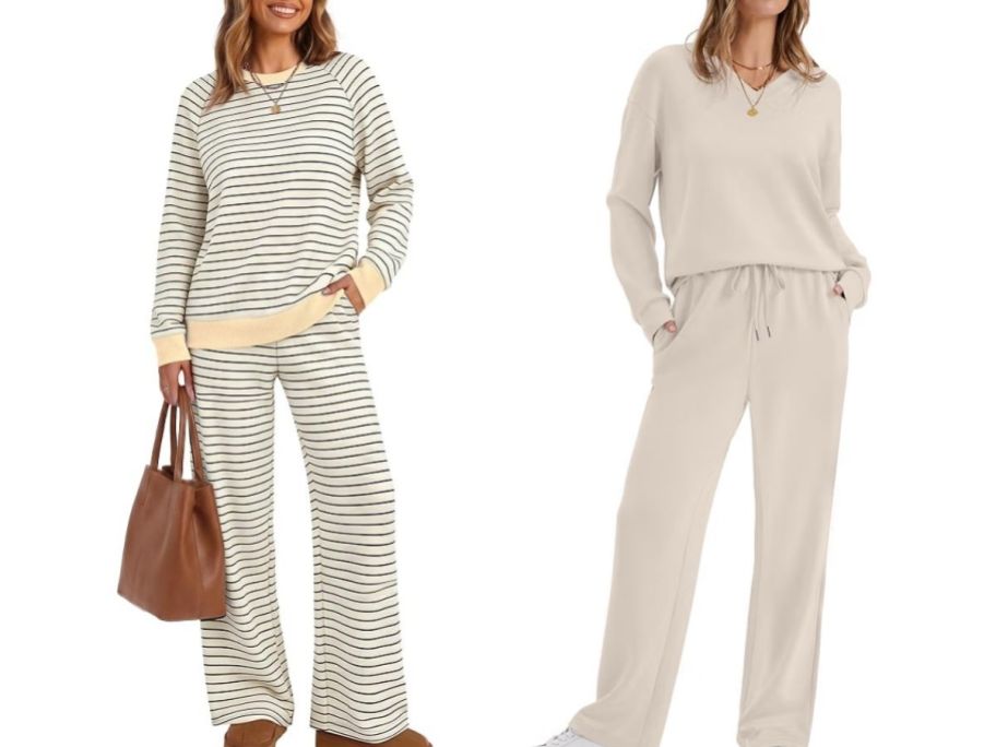 WIHOLL Two Piece Lounge Sets in beige