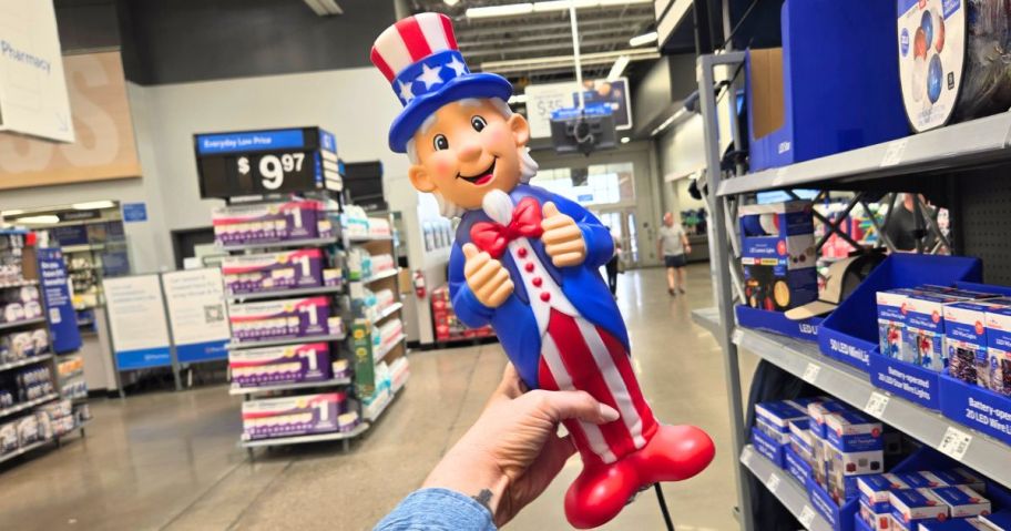 Way To Celebrate Uncle Sam Lighted Blow Mold in hand in store