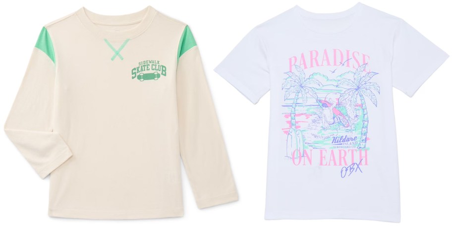 Wonder Nation Little Boys Colorblock Tee and Licensed Graphic Girls Tees