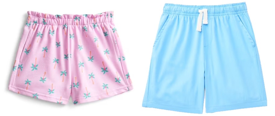 pink and blue pairs of shorts