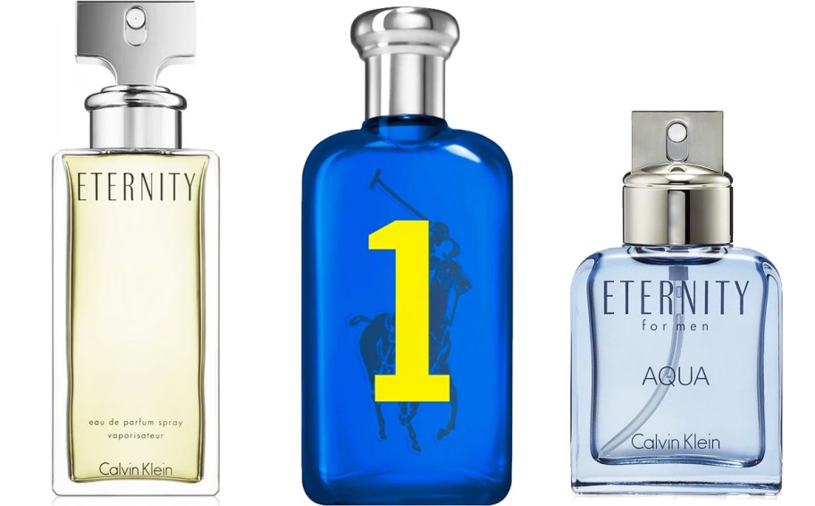 3 bottles of Calvin Klein and Ralph Lauren fragrances