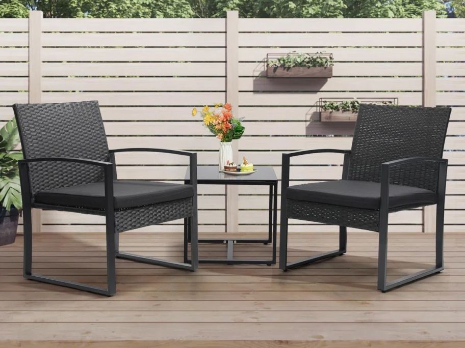 Wrought Studio&nbsp;3-Piece Conversation Set on patio
