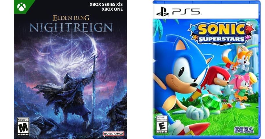 Xbox Series X ELDEN RING NIGHTREIGN Amazon Exclusive Deluxe Edition and PlayStation 5 Sonic Superstars