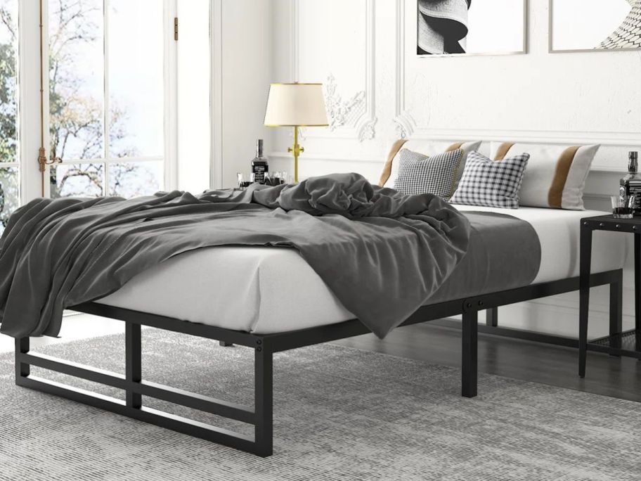 Zipcode Design Aula 14'' Metal Platform Bed in bedroom