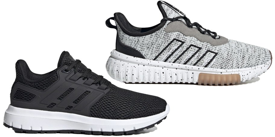 black and grey adidas running shoes