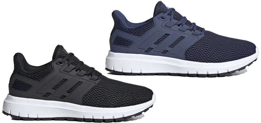 black and blue adidas sneakers