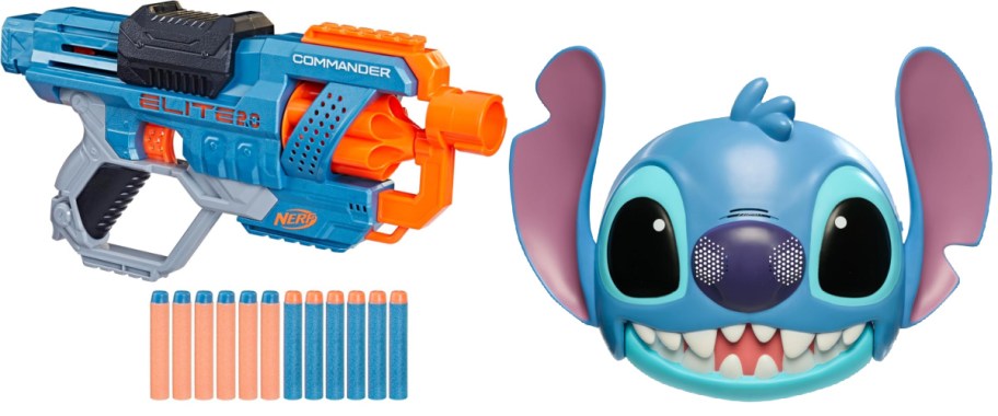 toy gun with darts and stitch mask