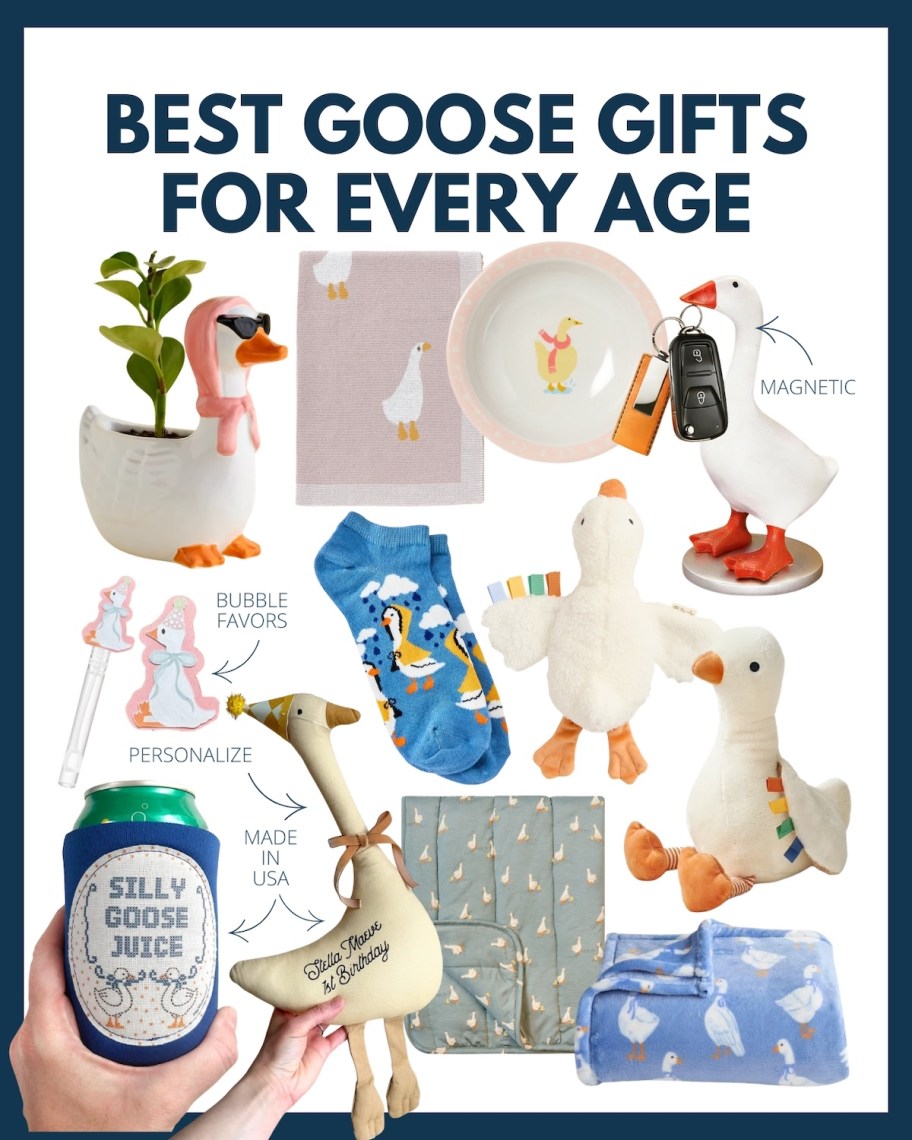 best goose gifts collage graphic of various random goose items