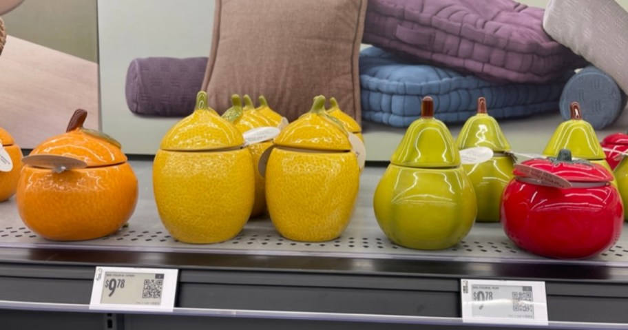 fruit shaped candles on a Walmart shelf
