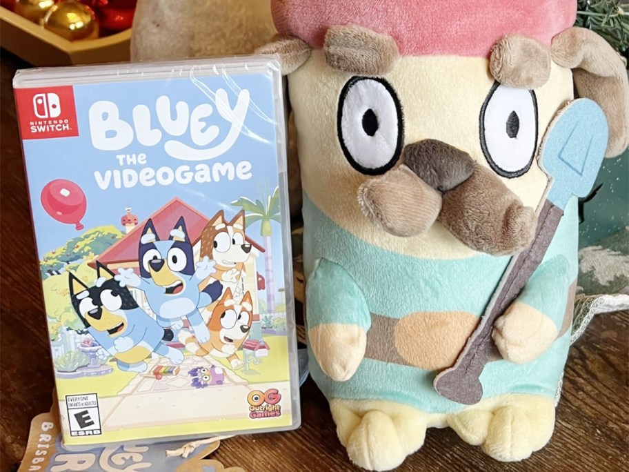 bluey videogame and plush toy 