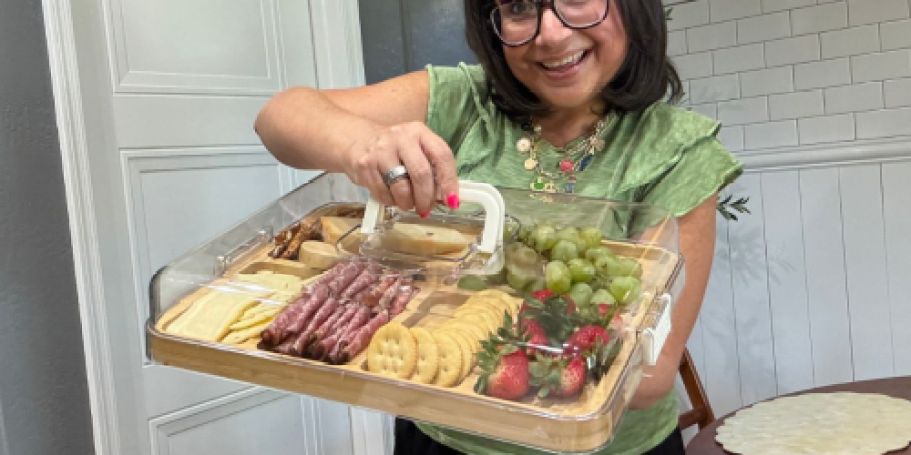 Portable Charcuterie Board w/ Lid & Handle Just $20.93 on Amazon