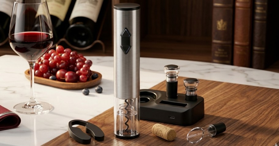 5-in-1 Electric Wine Opener Gift Set Just $9.99 on Amazon (Reg. $20)