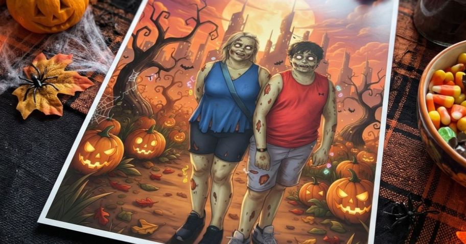 cvs zombie photo print on Halloween table