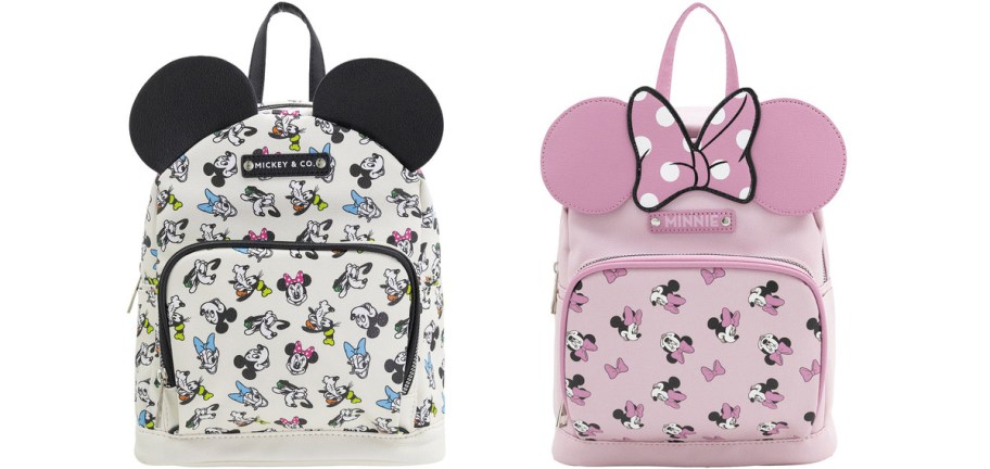 black and pink disney backpacks