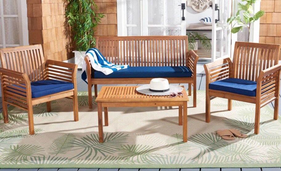 acia and blue patio set 