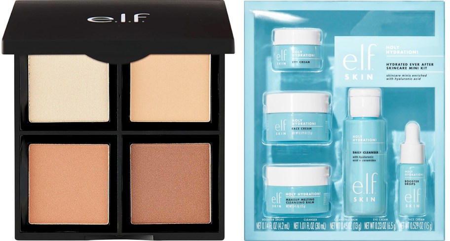 elf contour palette and mini skincare set